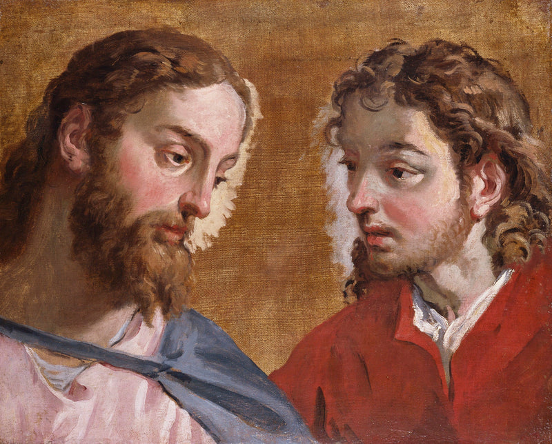 Cabeza de Cristo y un apóstol (San Juan) - Sebastiano Ricci