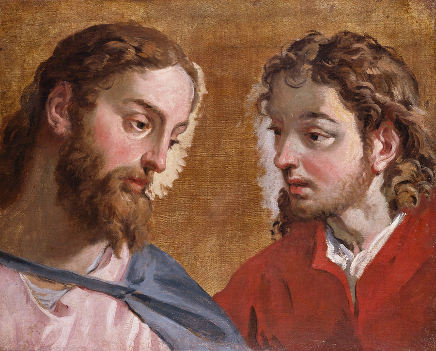 Cabeza de Cristo y un apóstol (San Juan) - Sebastiano Ricci