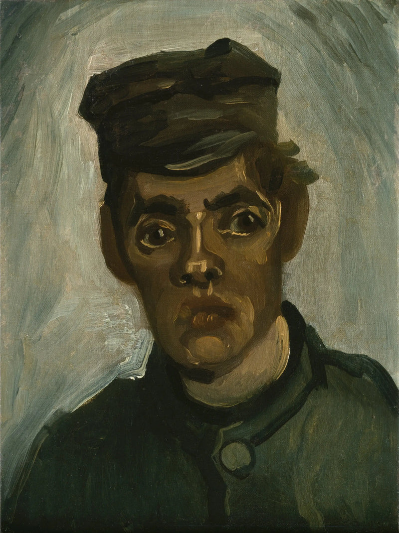 Cabeza de un joven campesino con una gorra - Vincent van Gogh