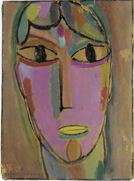 Cabeza mística: Cabeza de mujer - boca amarilla - Alexej von Jawlensky
