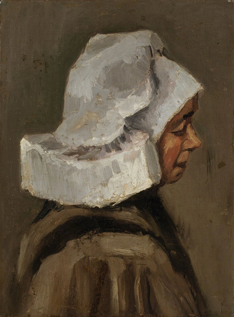 Cabeza de campesina con bonete blanco - Vincent van Gogh