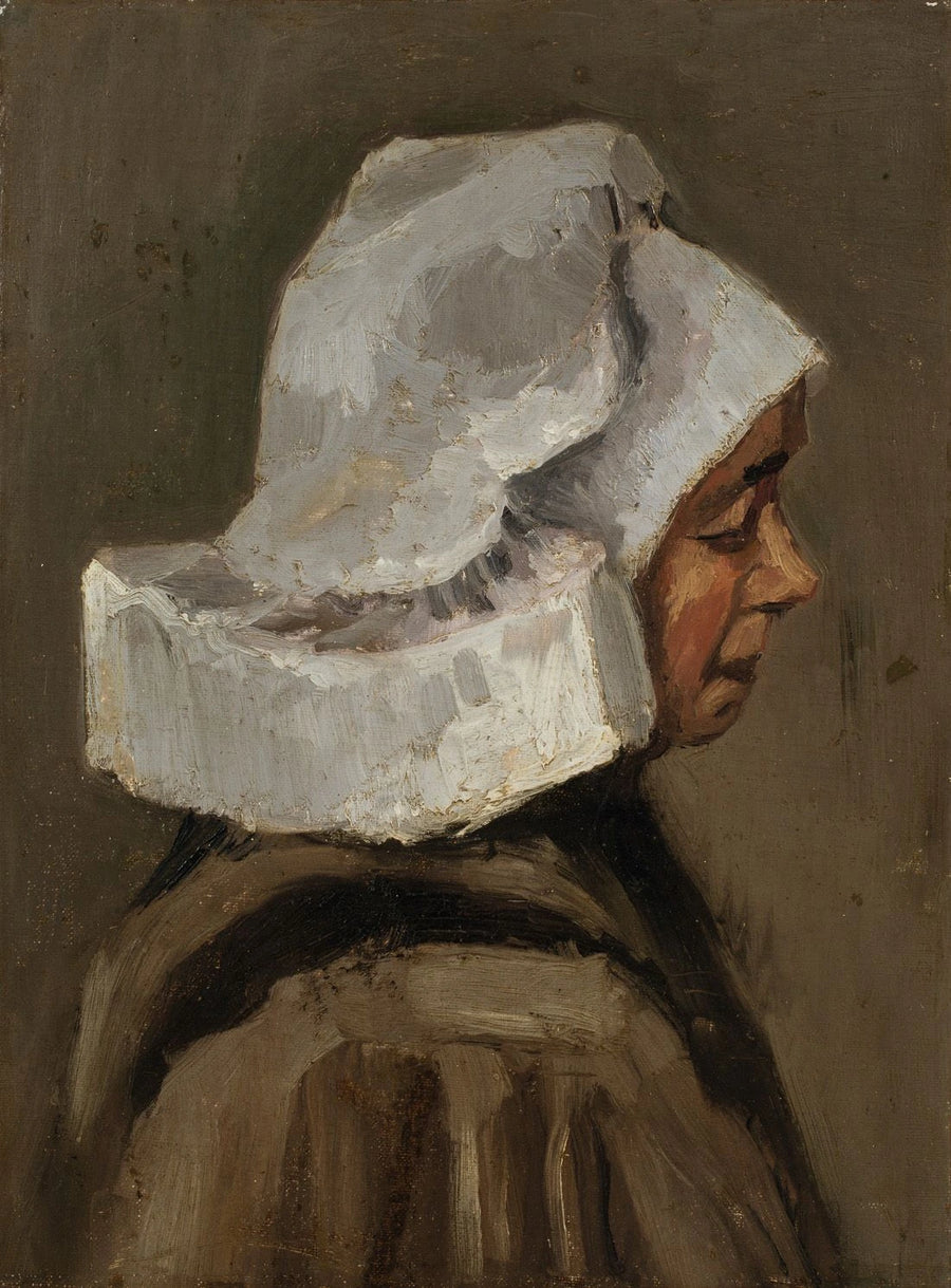Cabeza de campesina con bonete blanco - Vincent van Gogh