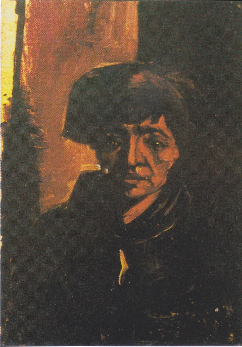 Cabeza de campesina con bonete negro - Vincent van Gogh