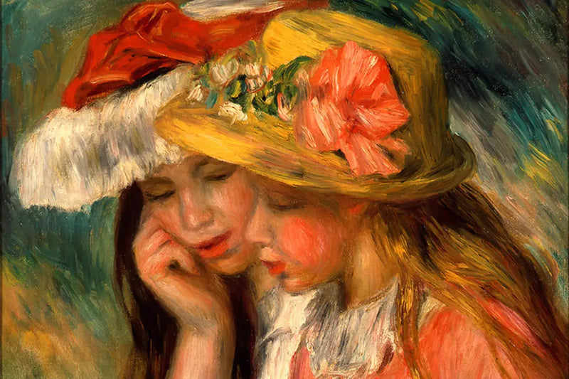 Cabezas de dos jóvenes chicas - Pierre-Auguste Renoir