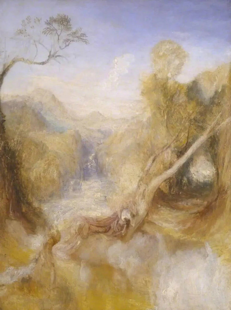 La muerte de Acteón, con una vista lejana de Montjovet, Val d'Aosta - J. M. W. Turner