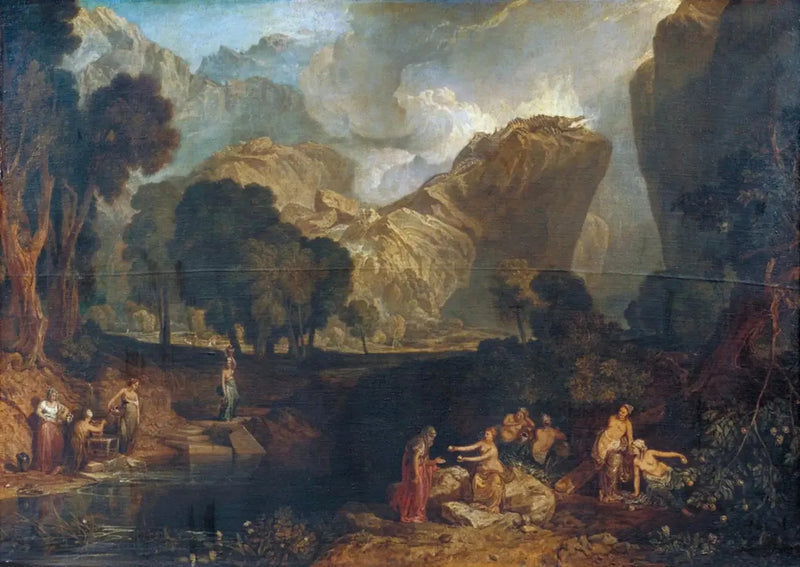 La diosa de la discordia eligiendo la manzana de la discordia en el jardín de las Hespérides - J. M. W. Turner