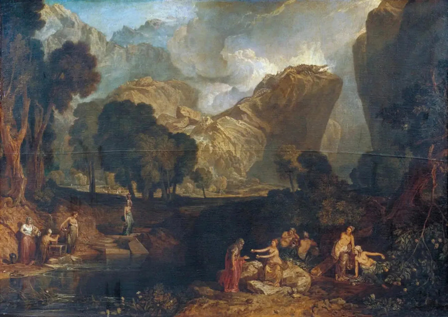 La diosa de la discordia eligiendo la manzana de la discordia en el jardín de las Hespérides - J. M. W. Turner