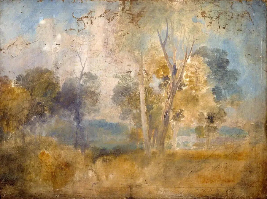 El Támesis entre árboles, posiblemente en el puente de Kew - J. M. W. Turner