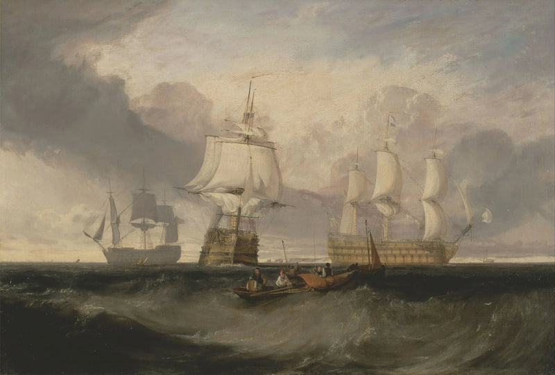 La Victoria Regresando de Trafalgar, en Tres Posiciones - J. M. W. Turner