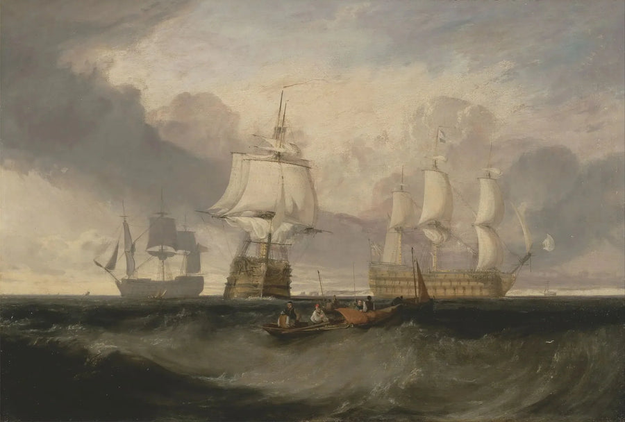 La Victoria Regresando de Trafalgar, en Tres Posiciones - J. M. W. Turner