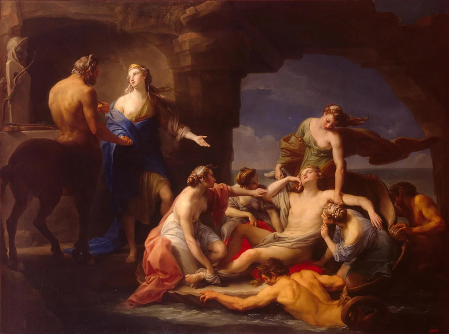 Tétis quita a su hijo Aquiles dormido al centauro Quirón - Pompeo Batoni
