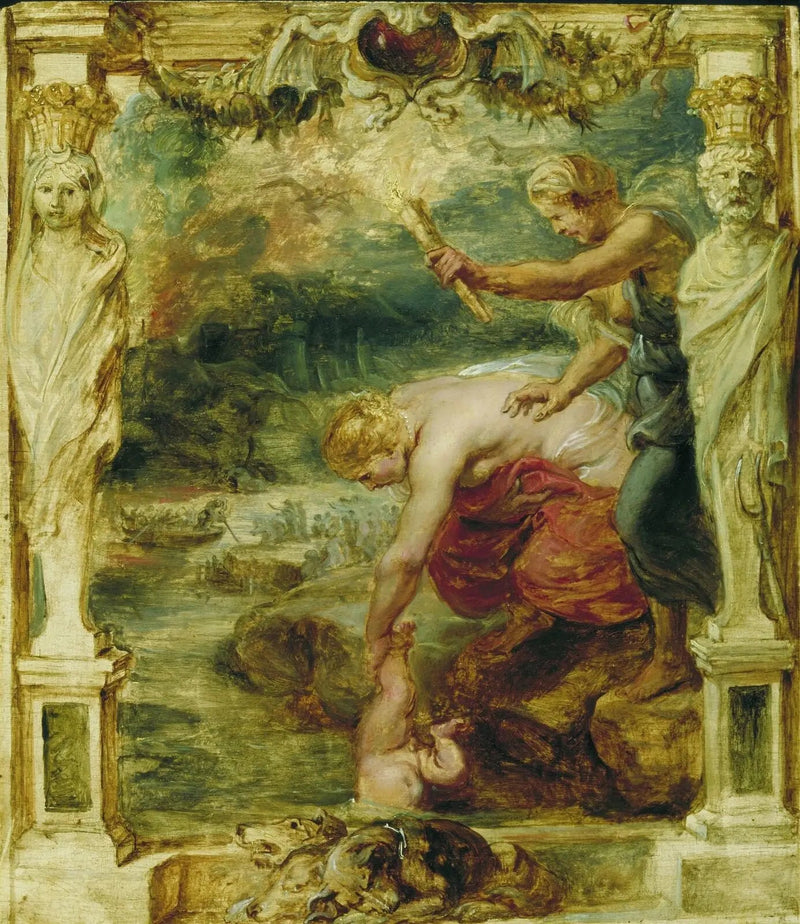 Tétis sumergiendo al niño Aquiles en el río Styx - Peter Paul Rubens