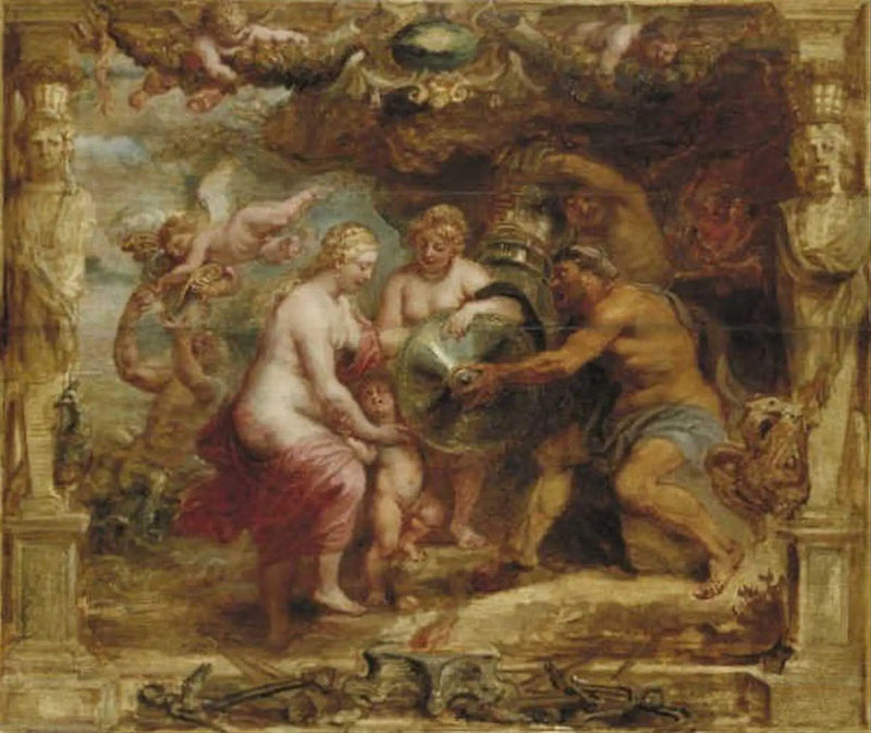 Tétis recibiendo las armas de Aquiles de Vulcano - Peter Paul Rubens