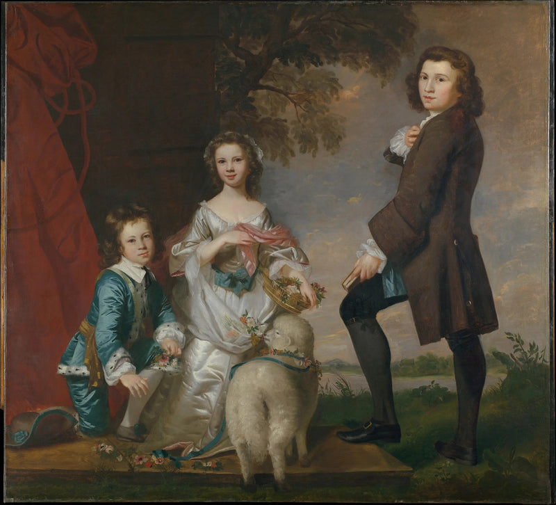 Thomas (1740–1825) y Martha Neate (1741–después de 1795) con su tutor, Thomas Needham - Joshua Reynolds