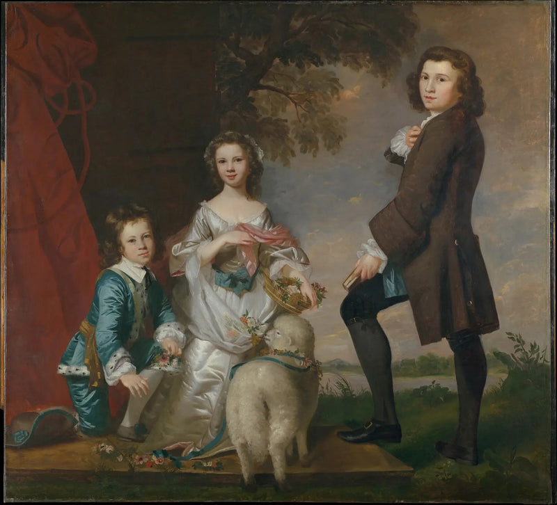 Thomas (1740–1825) y Martha Neate (1741–después de 1795) con su tutor, Thomas Needham - Joshua Reynolds