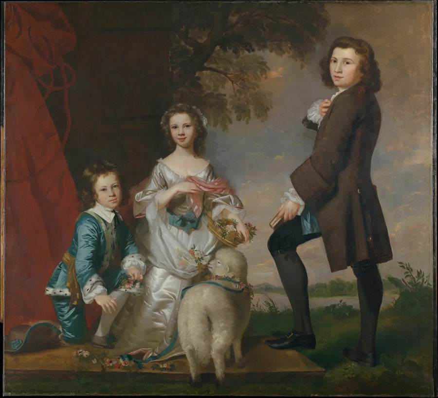 Thomas (1740–1825) y Martha Neate (1741–después de 1795) con su tutor, Thomas Needham - Joshua Reynolds