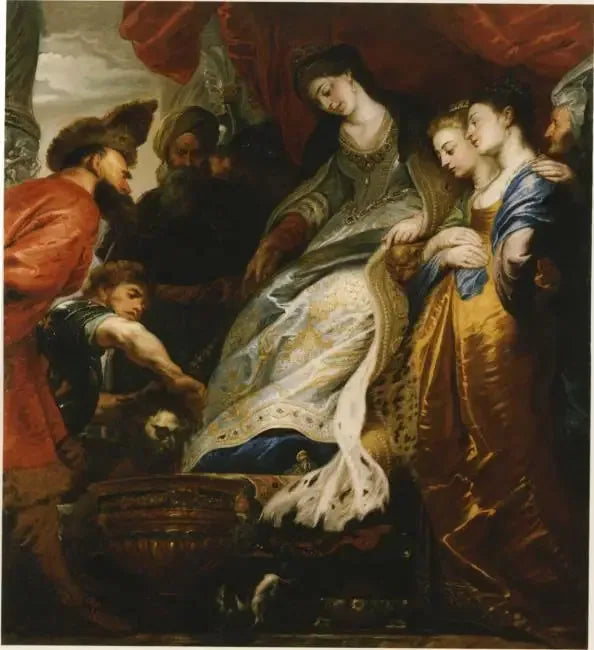 Thomyris, reina de las Falsas, hace sumergir la cabeza de Ciro en un jarrón lleno de sangre - Peter Paul Rubens