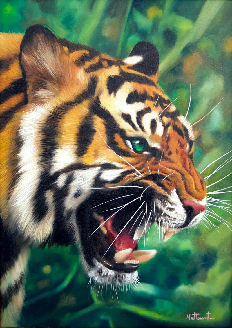 Tigre de Ojos Verdes | 50 x 70 centímetros