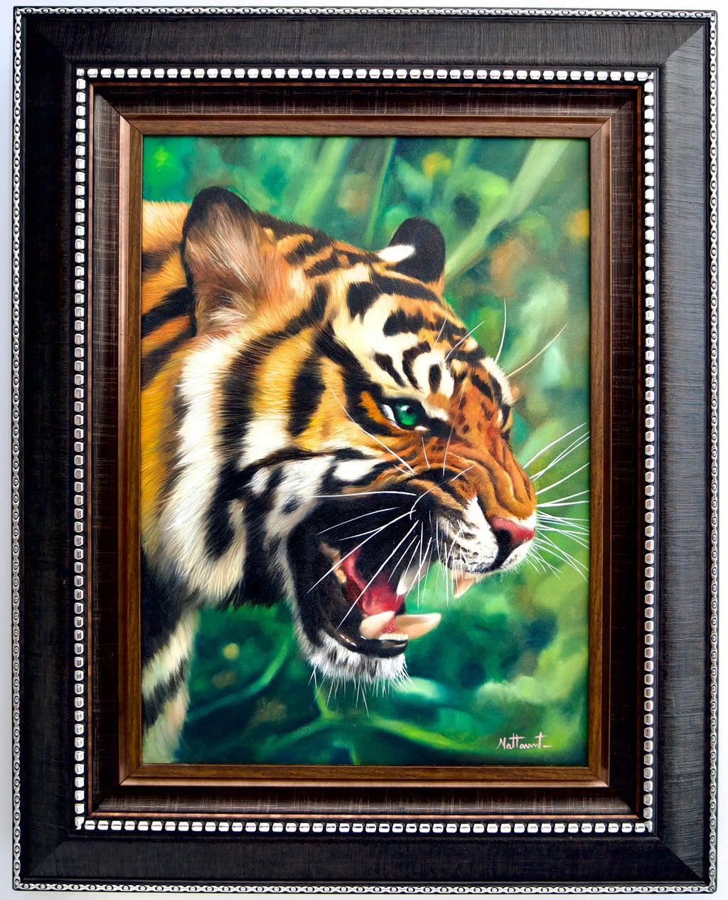 Tiger with Green Eyes - Ketwalin | 50 x 70 cm Reproductions de tableaux à la peinture à l’huile