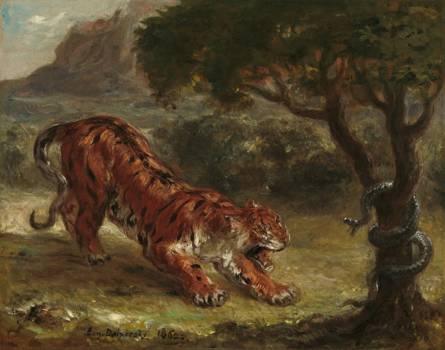 Tigre y serpiente - Eugène Delacroix