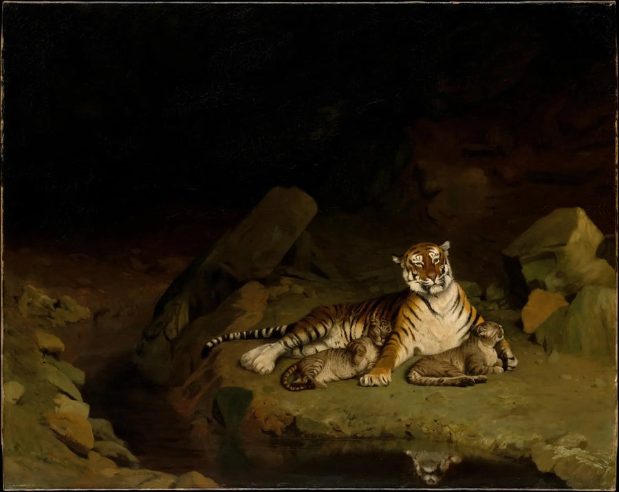 Tigre y sus cachorros - Jean-Léon Gérôme