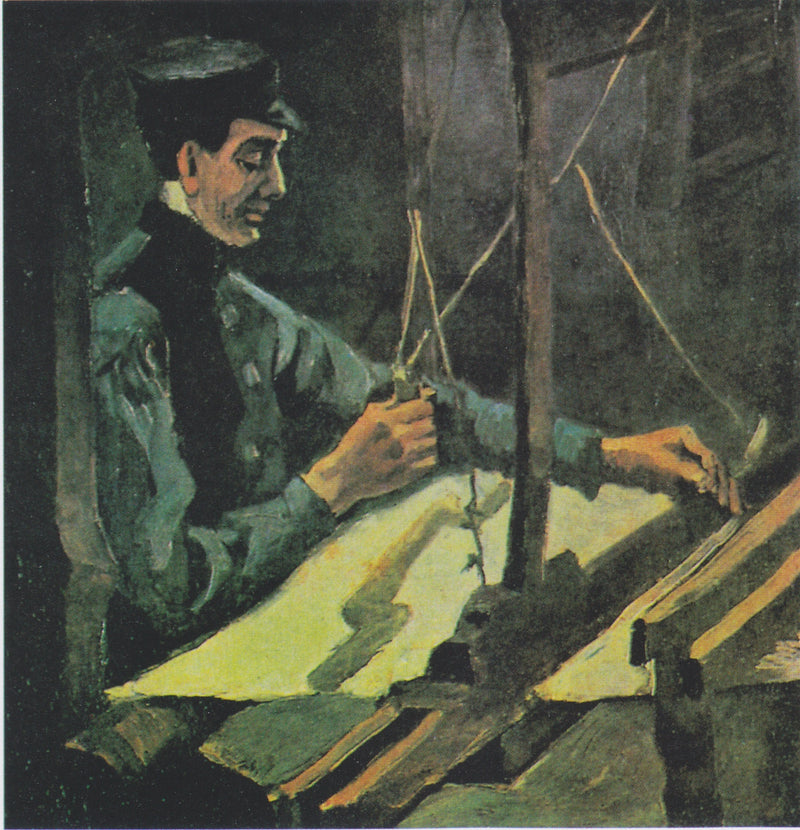 Tisserand girado hacia la derecha (media figura) - Vincent van Gogh