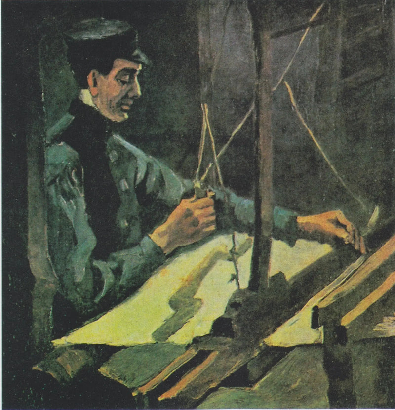 Tisserand girado hacia la derecha (media figura) - Vincent van Gogh