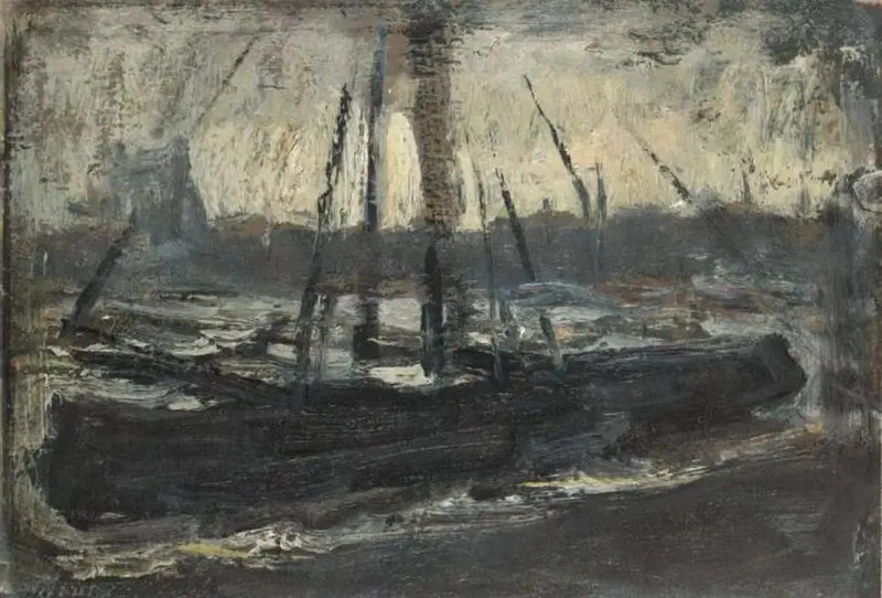 Tjalk amarrado en violeta - Piet Mondrian