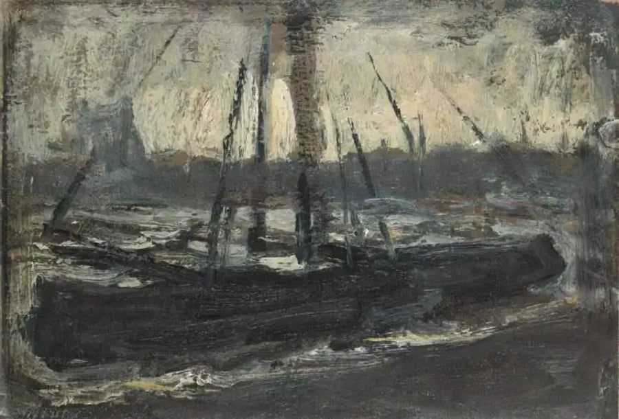 Tjalk amarrado en violeta - Piet Mondrian