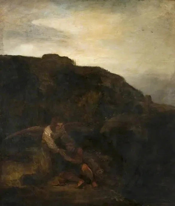 Tobías y el ángel en un paisaje - Rembrandt