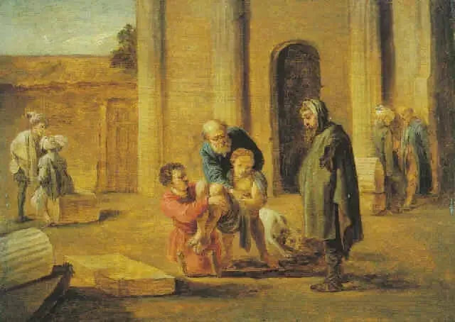 Tobie y el israelita muerto (según Domenico Fetti) - David Teniers el Joven