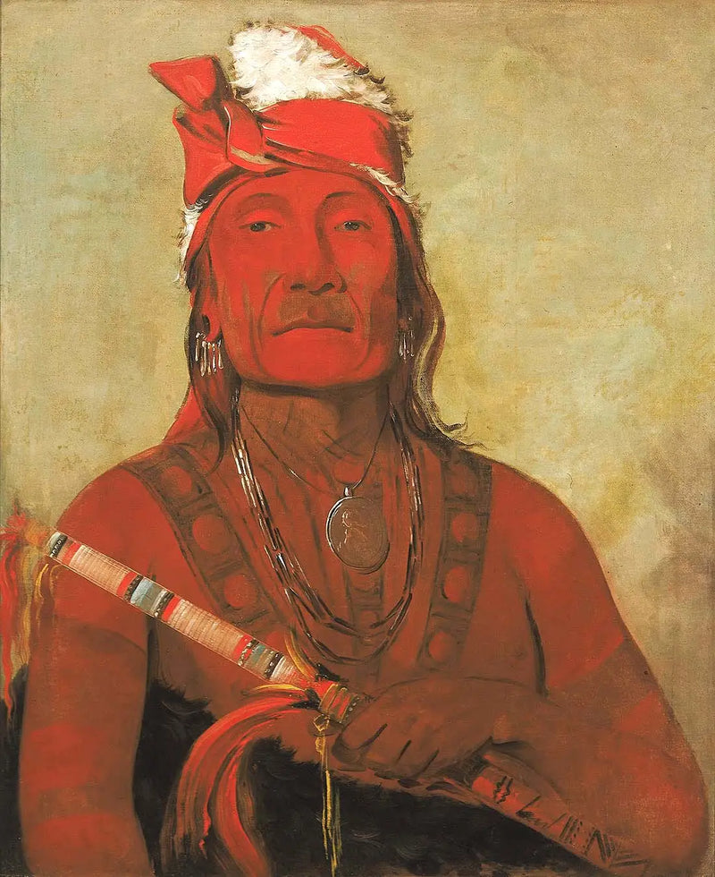 Toh-kí-e-to, piedra con cuernos, un jefe - George Catlin