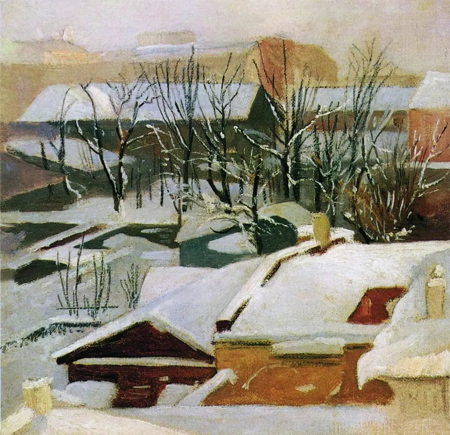 Techos de la ciudad en invierno - Ivan Chichkine