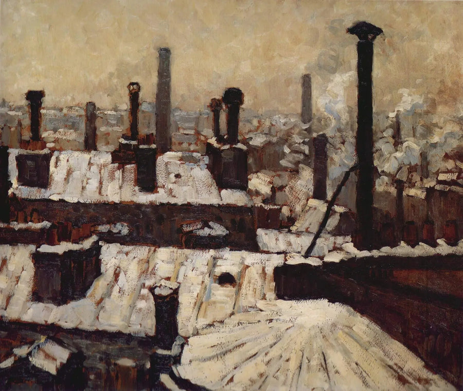 Techos bajo la nieve, París - Gustave Caillebotte