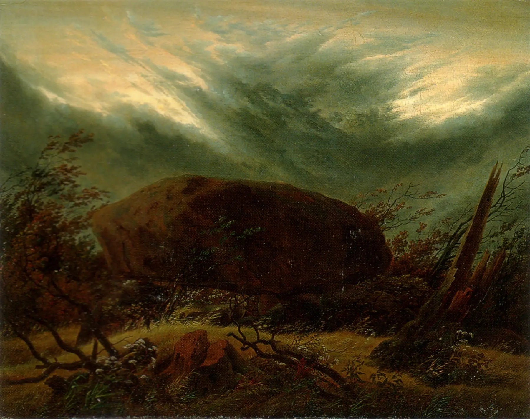 Tombeau hun à l'automne - Caspar David Friedrich image 1 copie peinte à la main à l’huile