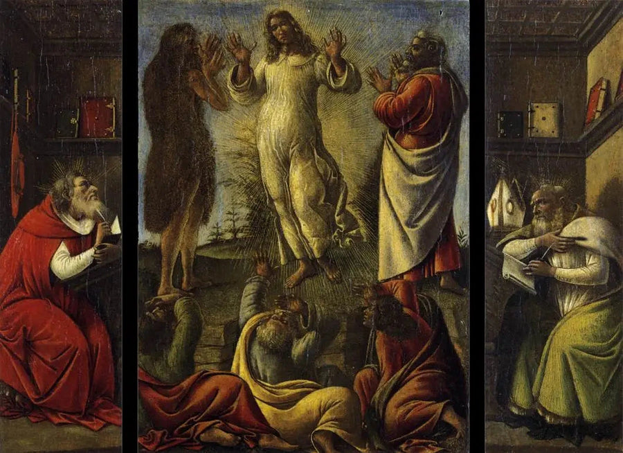La Transfiguración, san Jerónimo y san Agustín - Sandro Botticelli