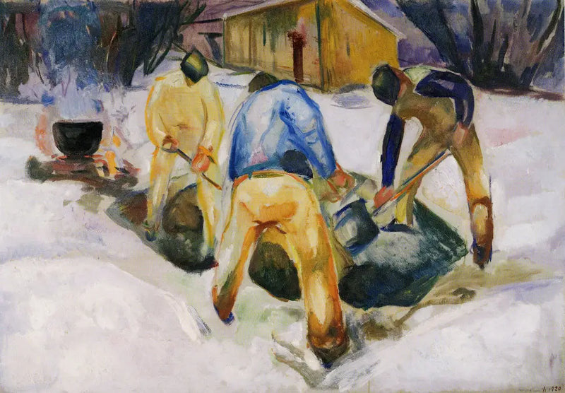 Trabajadores de la calle en la nieve - Edvard Munch