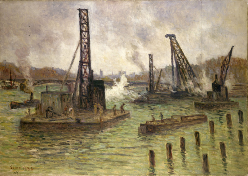 Trabajos en el Sena, en el puente de los Santos Padres - Maximilien Luce