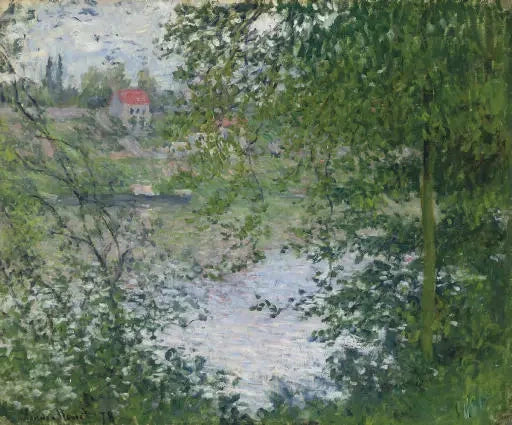 A través de los árboles, isla Grande Jatte W458 - Claude Monet
