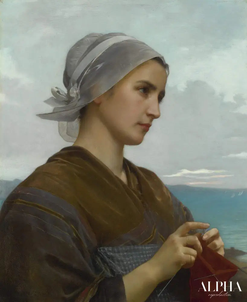 Tricoteuse bretonne - William Bouguereau - Reproductions de tableaux et peintures haut de gamme