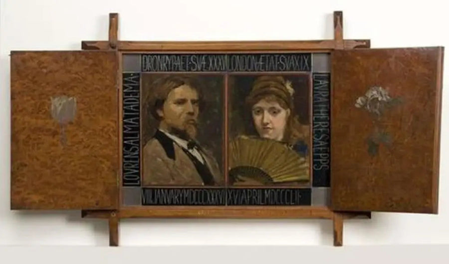 Tríptico con retrato del pintor Lawrence Alma Tadema y de su segunda esposa - Lawrence Alma-Tadema