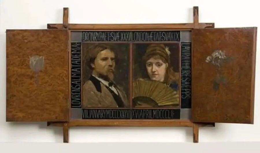 Tríptico con retrato del pintor Lawrence Alma Tadema y de su segunda esposa - Lawrence Alma-Tadema