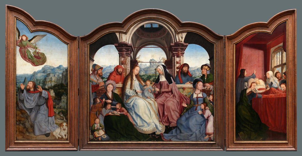 Triptyque de la Confrérie de Sainte Anne à Louvain - Quentin Metsys image 1 copie de tableau peinte à la main