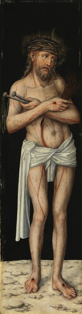 Tríptico de la Crucifixión: Cristo como hombre de dolores - Lucas Cranach el Viejo
