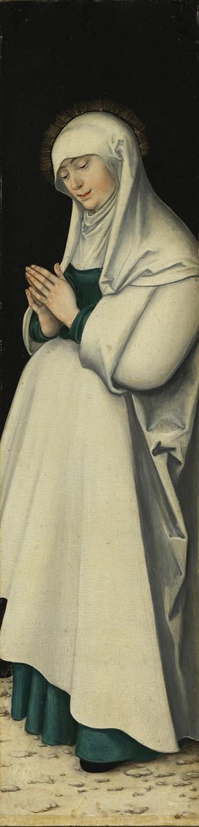 Tríptico de la Crucifixión: La Virgen en oración - Lucas Cranach el Viejo
