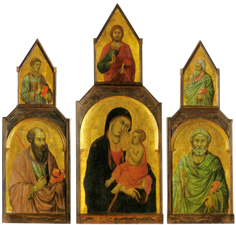 Tríptico de la Virgen con el Niño y los santos Pedro y Pablo - Ugolino di Nerio
