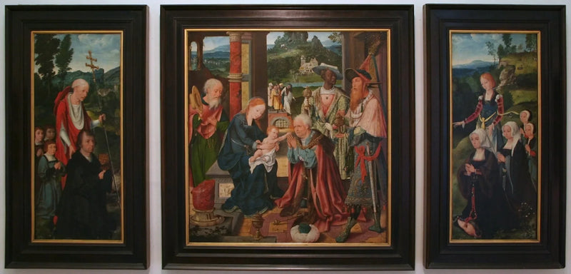 Tríptico que representa la Adoración de los Reyes Magos - Joos van Cleve