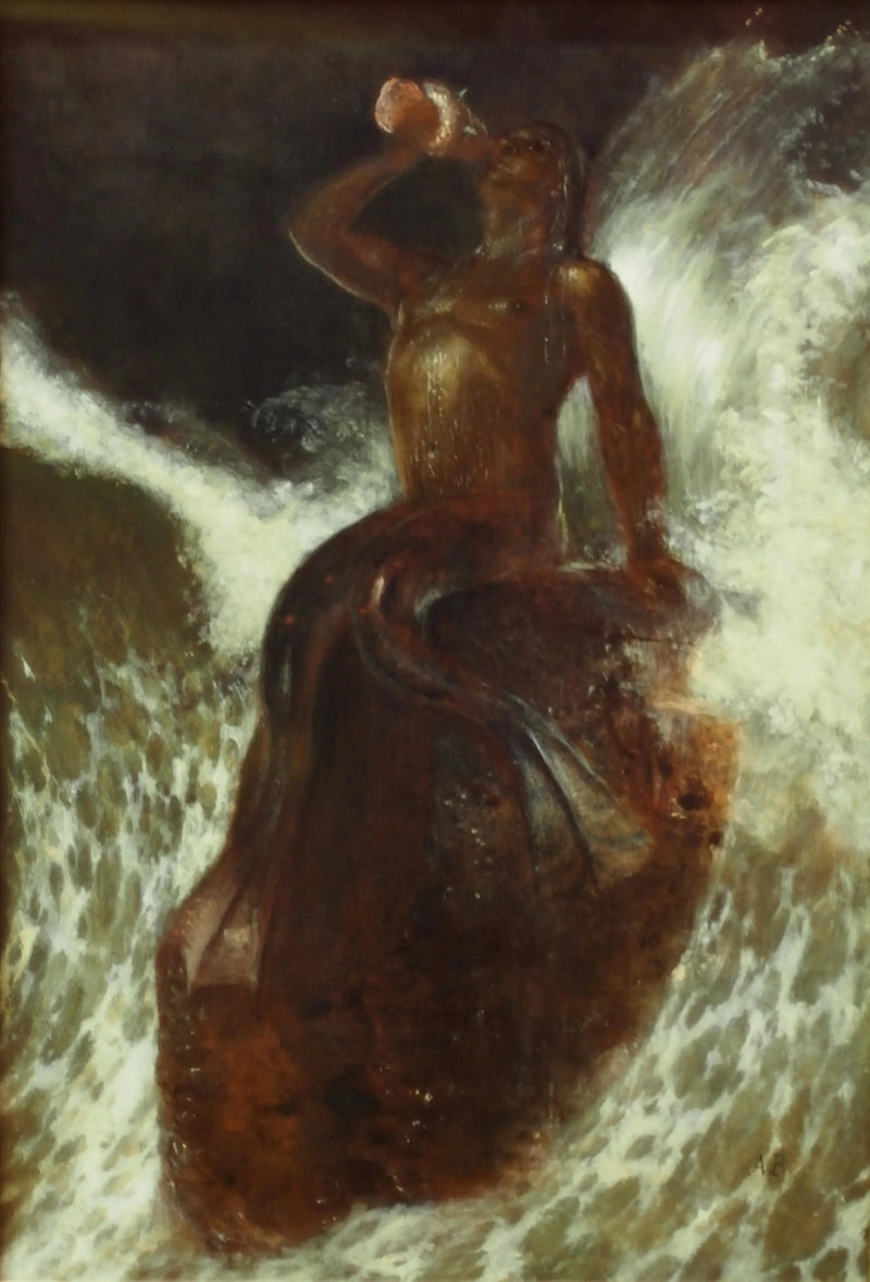 Tritón soplando a través de una concha en las olas - Arnold Böcklin