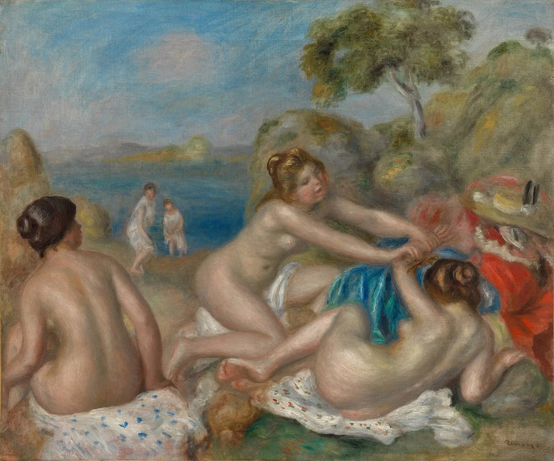 Tres bañistas con cangrejo - Pierre-Auguste Renoir
