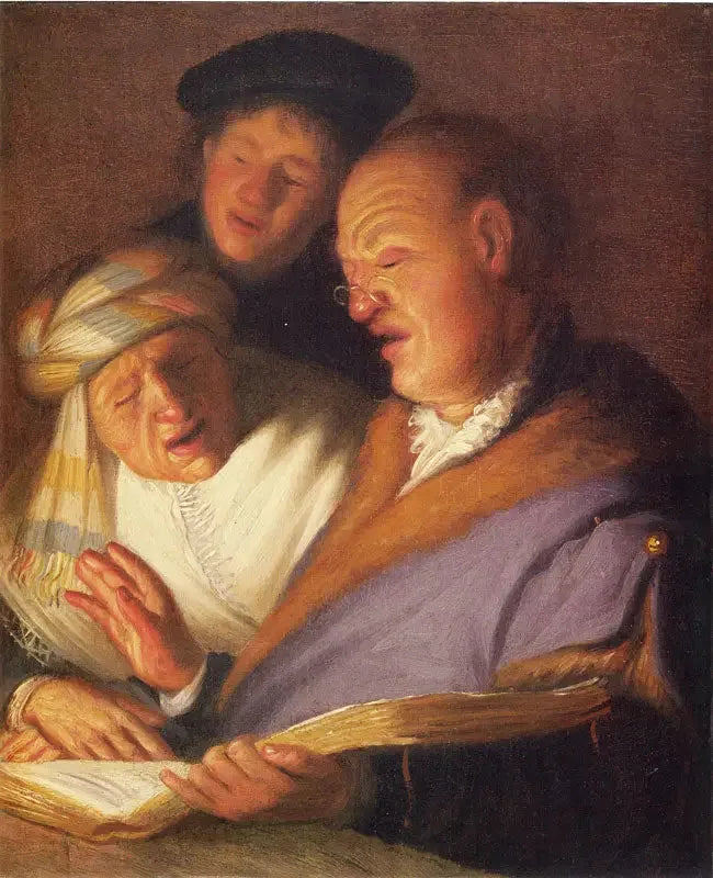 Tres cantantes (Alegoría de la audición) - Rembrandt
